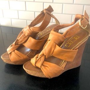 Never worn. BCBG camel wedge